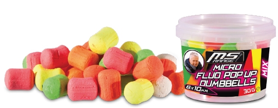 MS-RANGE Fluo Pop Up Dumbbells 10x14mm Mix 30g