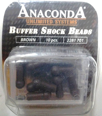 Anaconda Buffer Shock Beads Brown 10pcs