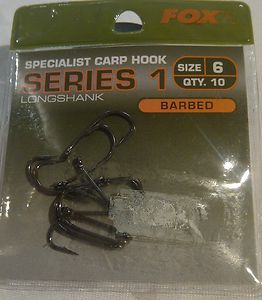 Fox Series1 Specialist Longshank Barbed Hooks Size 6 - Click Image to Close